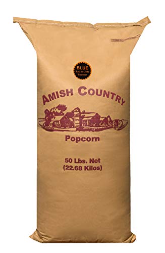 Amish Country Popcorn - 50 Lb Bag of Premium Blue Popcorn Kernels | Non-GMO, Gluten Free, Old Fashioned Snack | Perfect for Movie Nights, Parties & Healthy Snacking