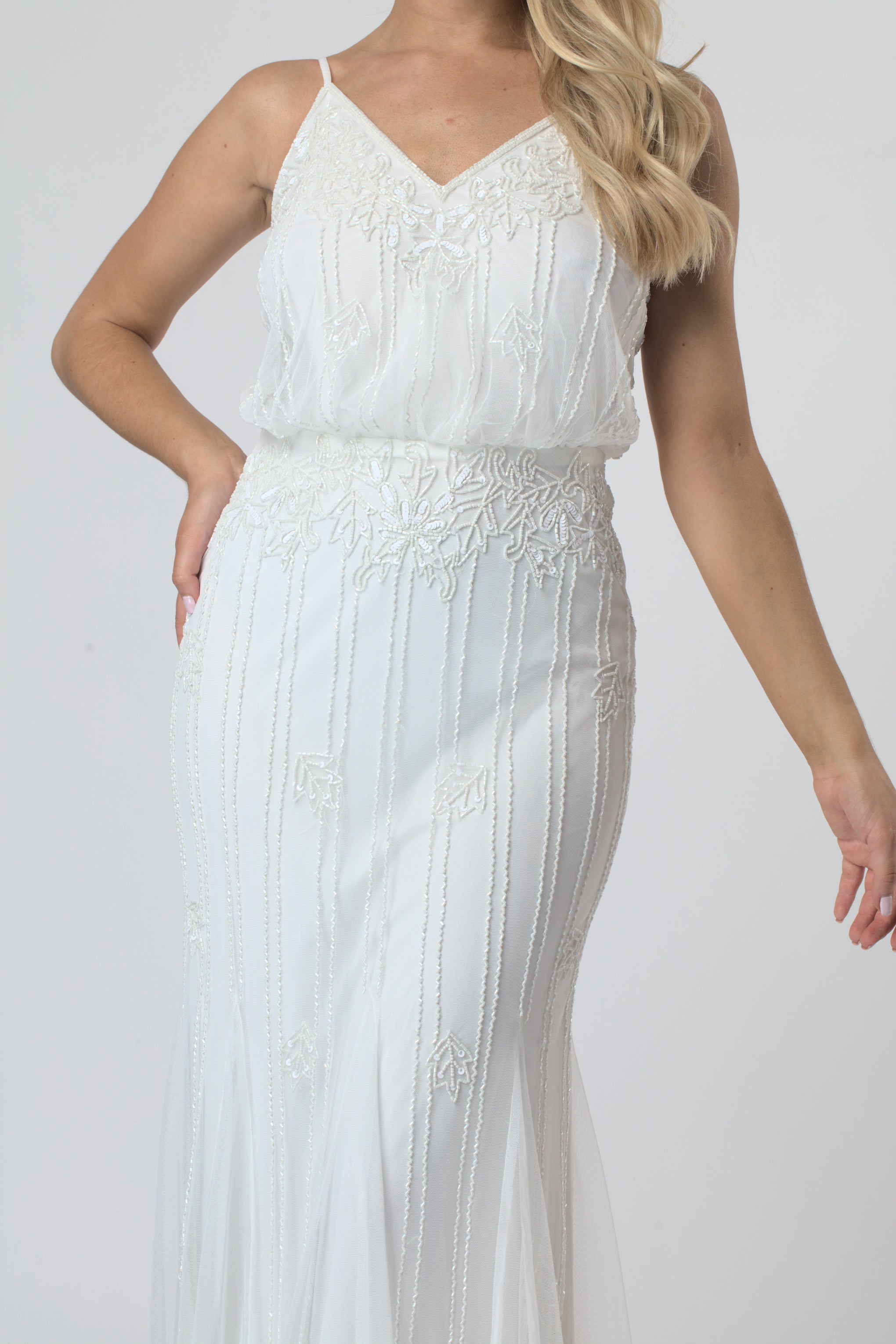 Elegant White Keeva Wedding Dress for Bride – Perfect for Church Ceremony, Beach Wedding & Formal Reception