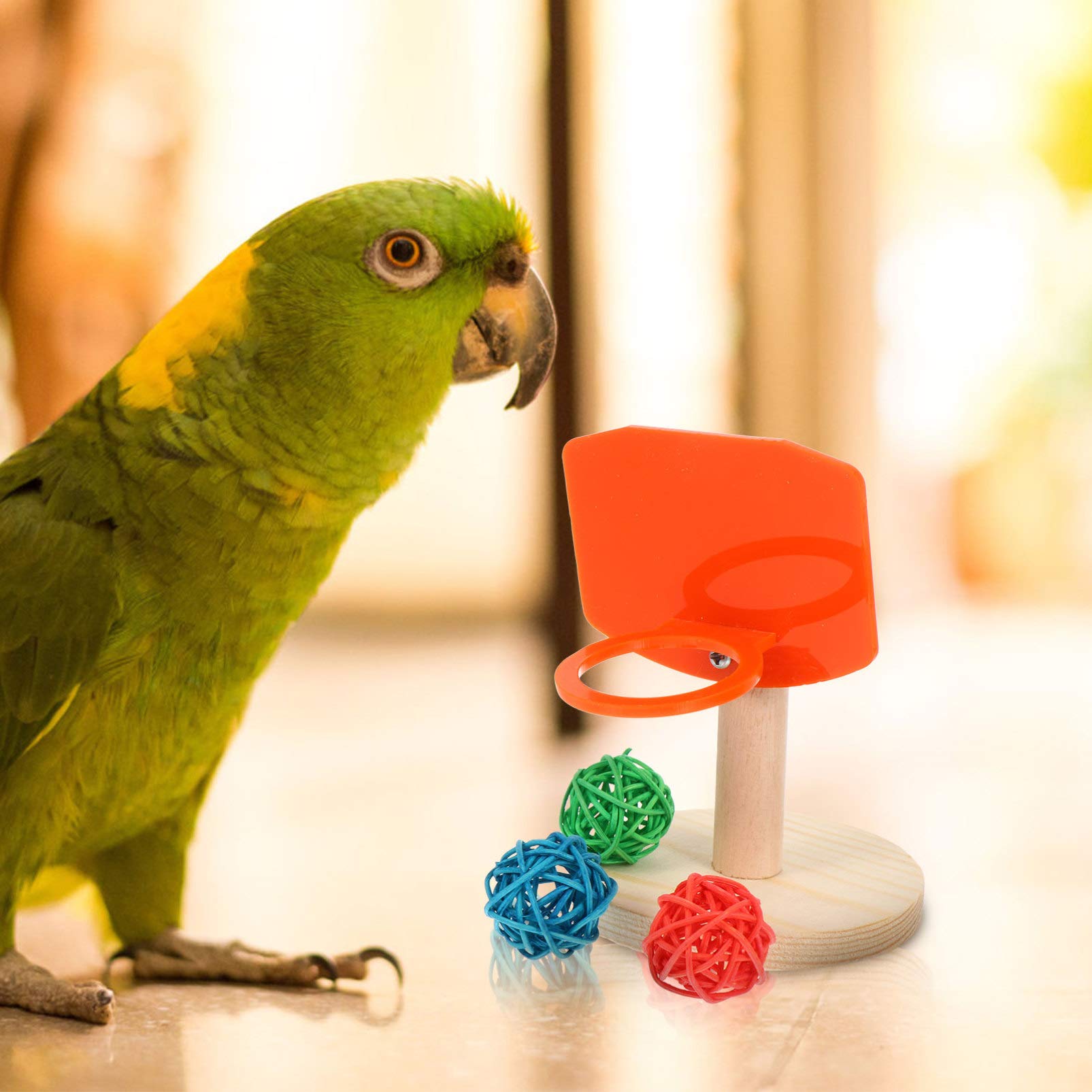 4 Sets Parrot Foraging Toys - Bird Training Kit with Block Puzzle, Swing Perch & Tabletop Toys - Intelligence Development & Trick Training for Parakeets, Cockatiels, Lovebirds - Perfect for Cage Enrichment & Playtime