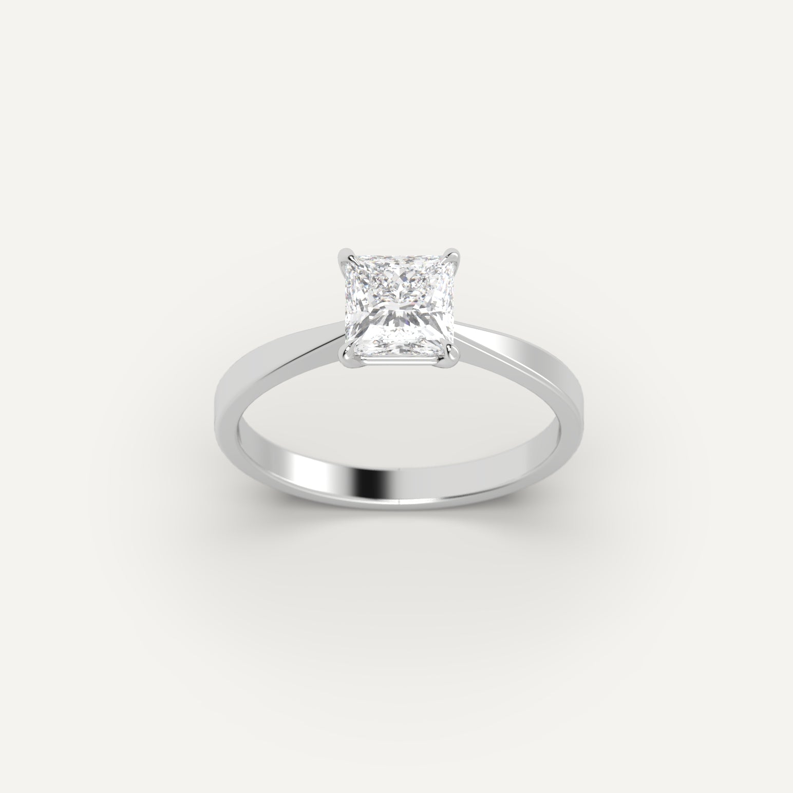 1 Carat Princess Cut Diamond Engagement Ring for Women - Elegant Wedding & Proposal Jewelry Gift