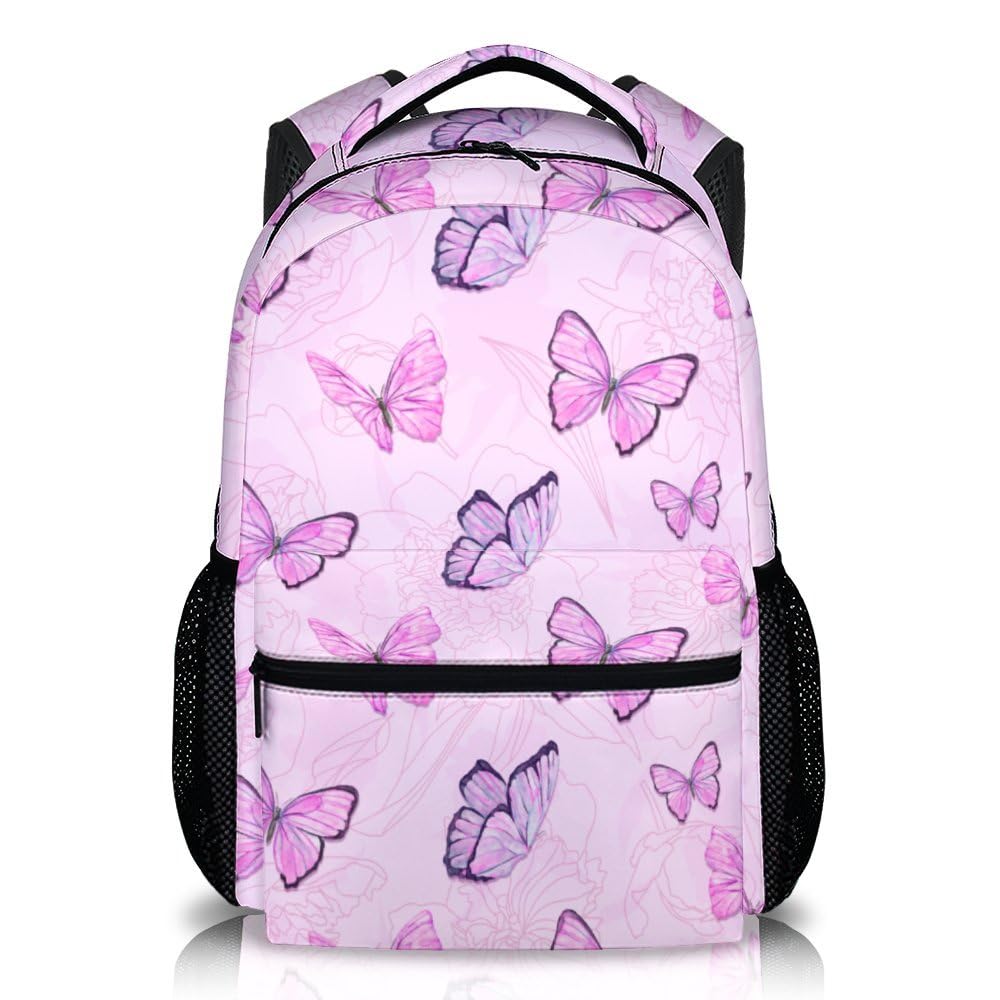 **Cute Butterfly Backpack for Girls Ages 6-8 - 17