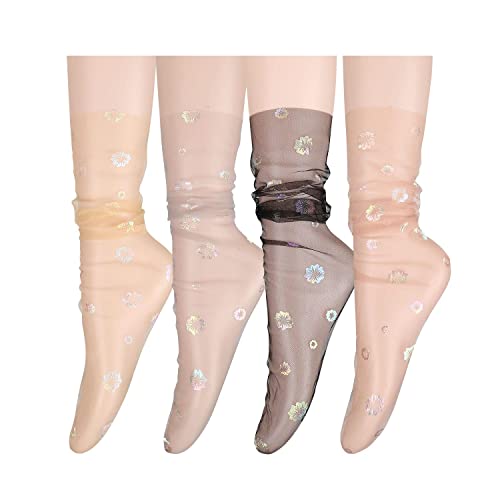4pack-shiny Flower Sheer