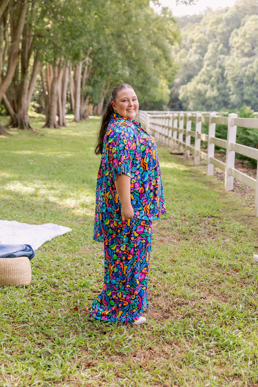 Kasey Rainbow Tammin Shirt - Stylish African Print Women's Top for Casual Wear & Summer Outfits