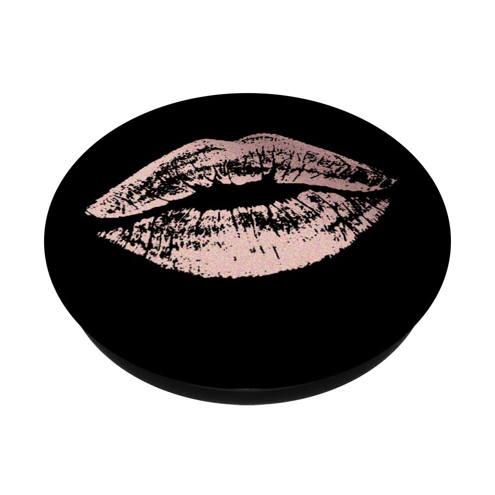 Rose Pink Kissy Lips PopSocket - Swappable Phone Grip for Girls, Perfect Love Gift for Girlfriend, Ideal for Everyday Use & Selfies