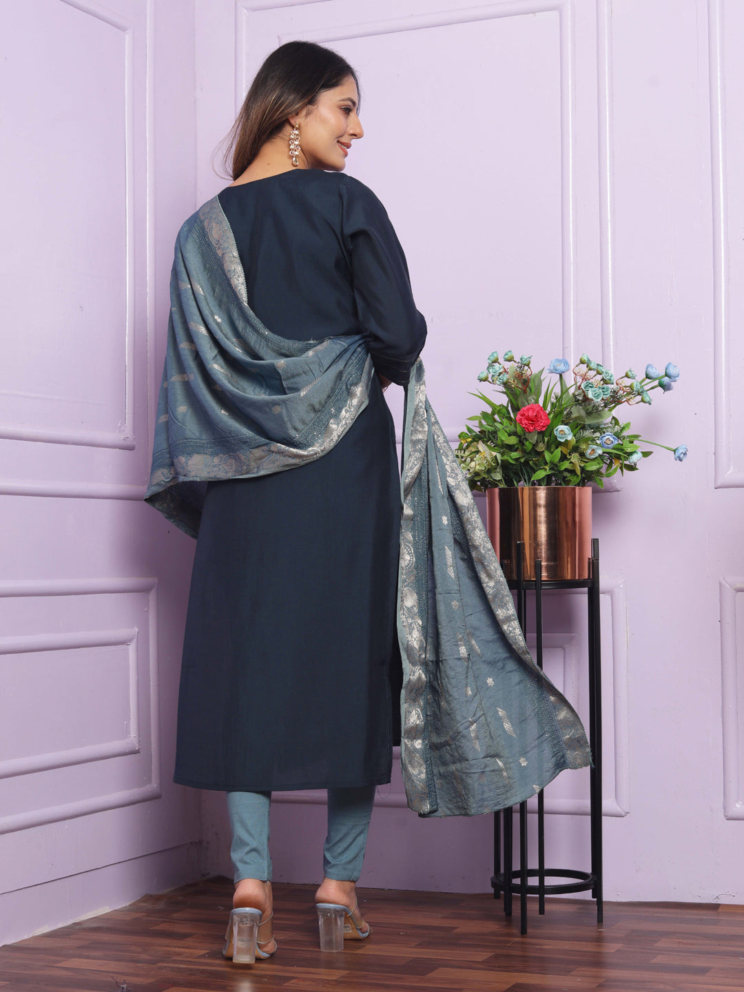 Elegant Blue Designer Party Wear Pant Suit with Hand Embroidery - Perfect for Weddings, Cocktail Parties & Special Occasions
