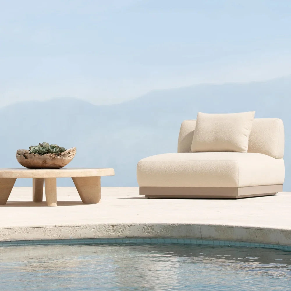 Amalfi Outdoor Armless Single Sectional Sofa - Waterproof Patio Furniture for Poolside, Garden & Backyard Relaxation