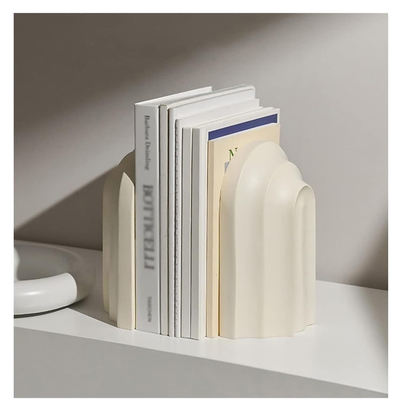 Sturdy Non-Slip Bookends - Decorative Book Holders for Office, Study & Home - Modern Desktop Organizer for Books, Albums & Decor (Set of 2) - Perfect for Shelves, Desks & Gift Giving