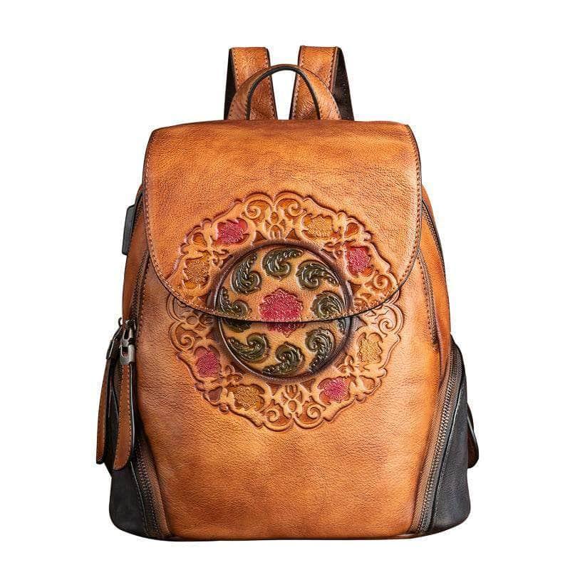 Vintage Genuine Leather Women's Backpack - Stylish & Durable Handmade Leather Bag for Work, Travel & Everyday Use