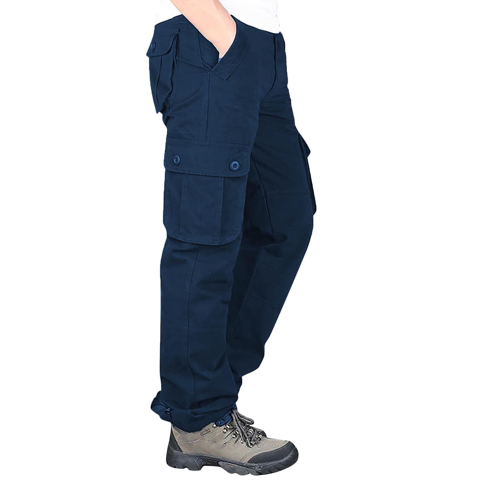 YKARITIANNA Men's Lightweight Loose Fit Cargo Pants - Outdoor Hiking Work Pants with Multiple Pockets - Perfect for Camping, Travel & Casual Wear