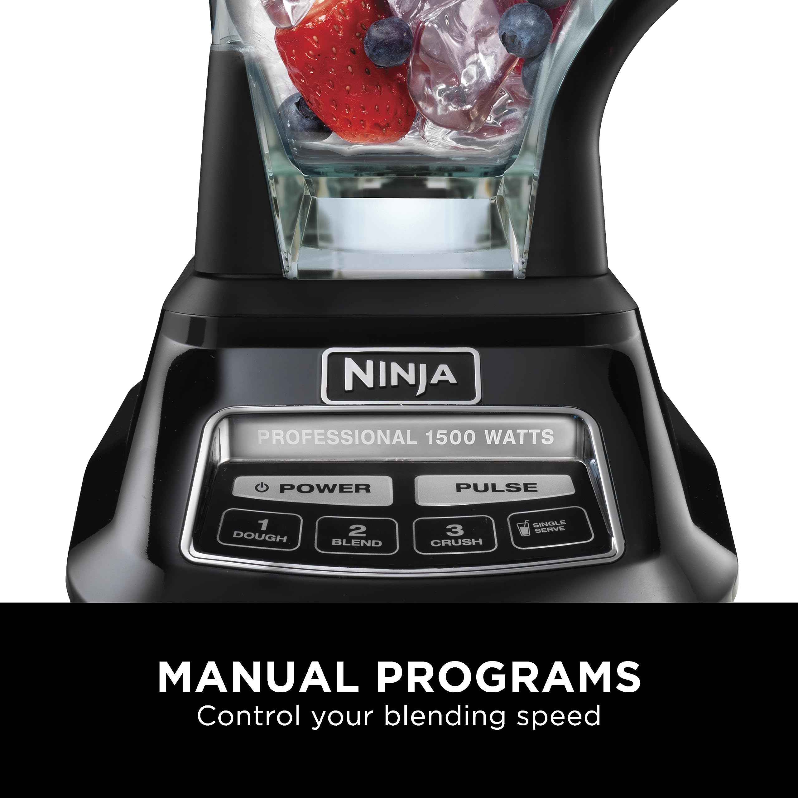Ninja BL770 Mega Kitchen System 1500W Blender - 72oz Pitcher, 64oz Processor Bowl, 2 Nutri Cups with Lids - 4-in-1 Functions for Smoothies, Food Processing, Dough & Drinks - Perfect for Smoothie Bars, Bakeries & Home Kitchens - Black