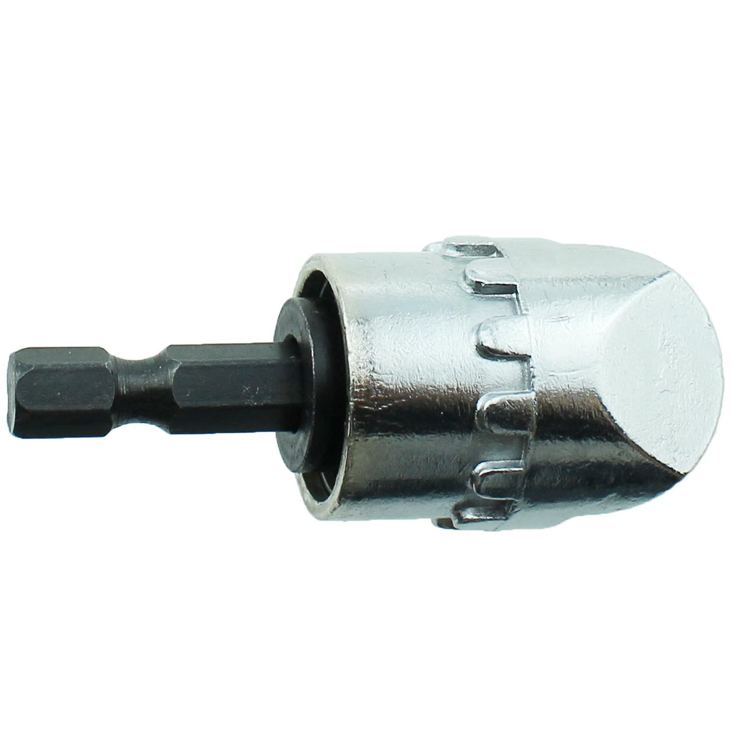 TAODAN Silver 105 Degree 1/4 Inch Right Angle Drill Bit Adapter - Hex Shank Screwdriver Bit Holder for Tight Spaces - Compatible with Power Drills, Impact Drivers & Socket Wrenches - Perfect for Automotive Repair, Furniture Assembly & DIY Projects