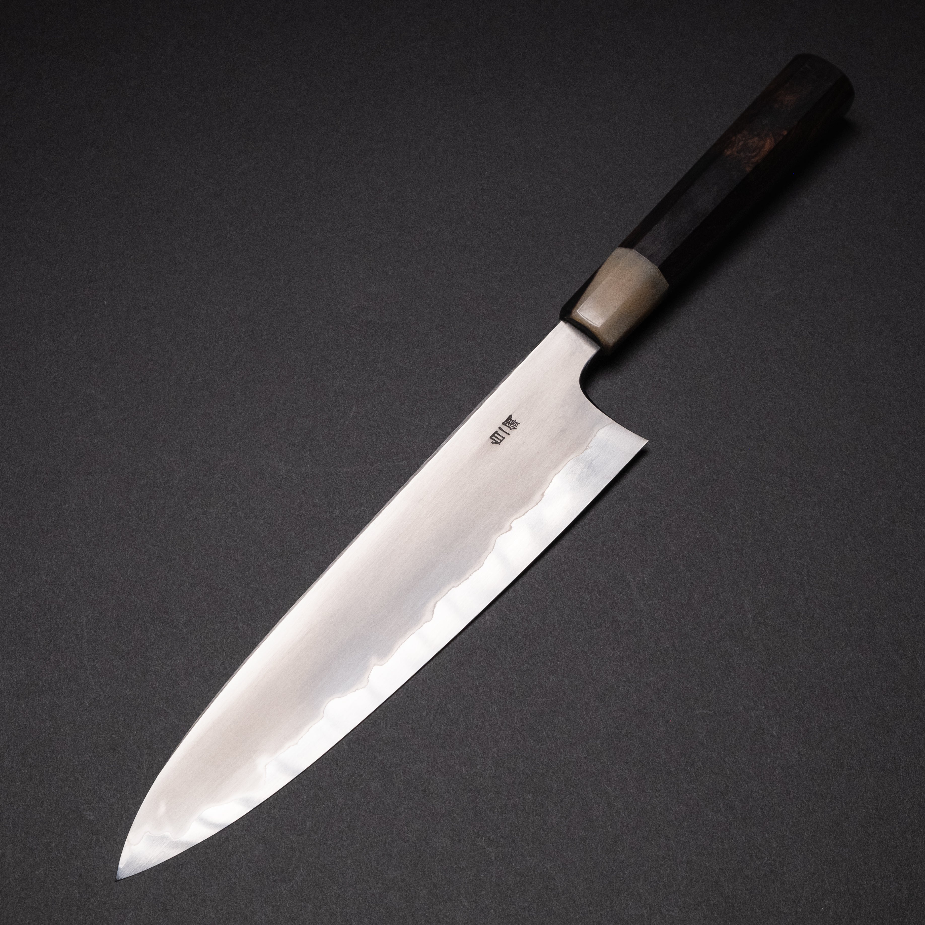 Hitohira Togashi White #1 Stainless Clad Kasumi Gyuto 240mm Japanese Chef Knife with Ebony Handle - Professional Kitchen Knife for Sushi, Meat Cutting & Precision Cooking