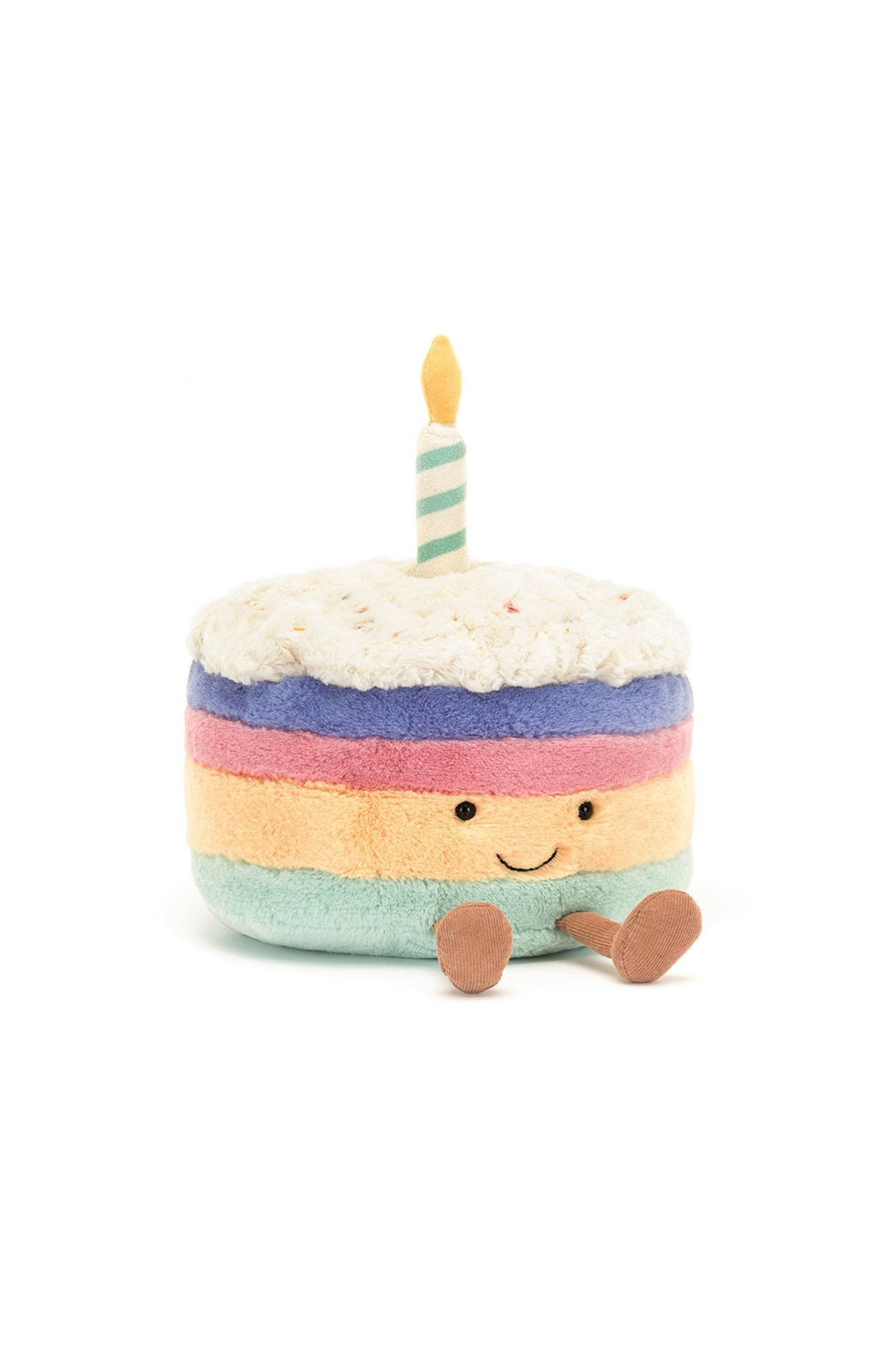 Jellycat Amuseables Rainbow Birthday Cake Plush Toy - Large Size for Kids, Perfect Gift for Birthdays & Celebrations
