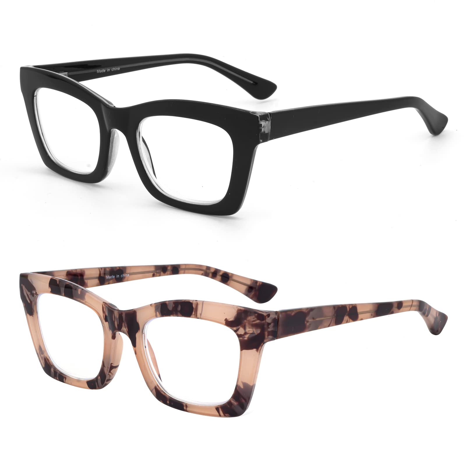 Blue Light Blocking Reading Glasses for Women - Fashionable Oversized Computer Glasses with Oprah Style, Anti-Eye Strain Readers for Work, Reading & Screen Time