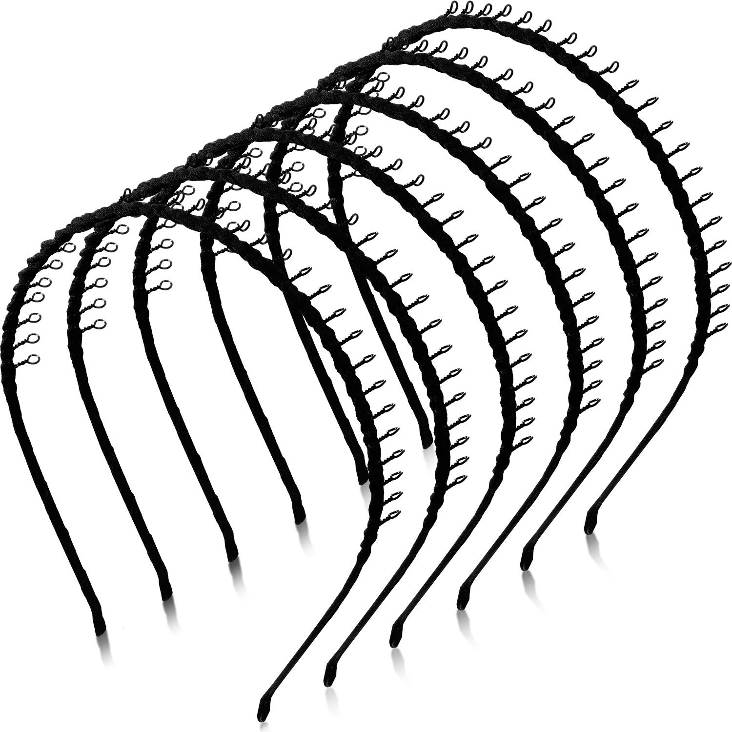 Zhanmai 10 Pack Unisex Metal Hairbands with Teeth Comb - Hair Hoop Headbands for Men & Women - Perfect for Styling, Hair Control, and Fashion Accessories