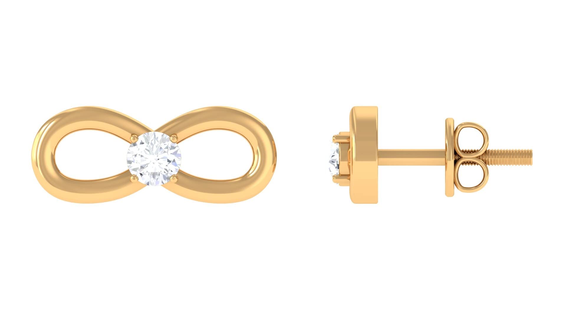 14K Solid Gold Diamond Stud Earrings for Women - April Birthstone Infinity Hoop Earrings | Elegant Gift for Anniversary, Birthday & Everyday Wear
