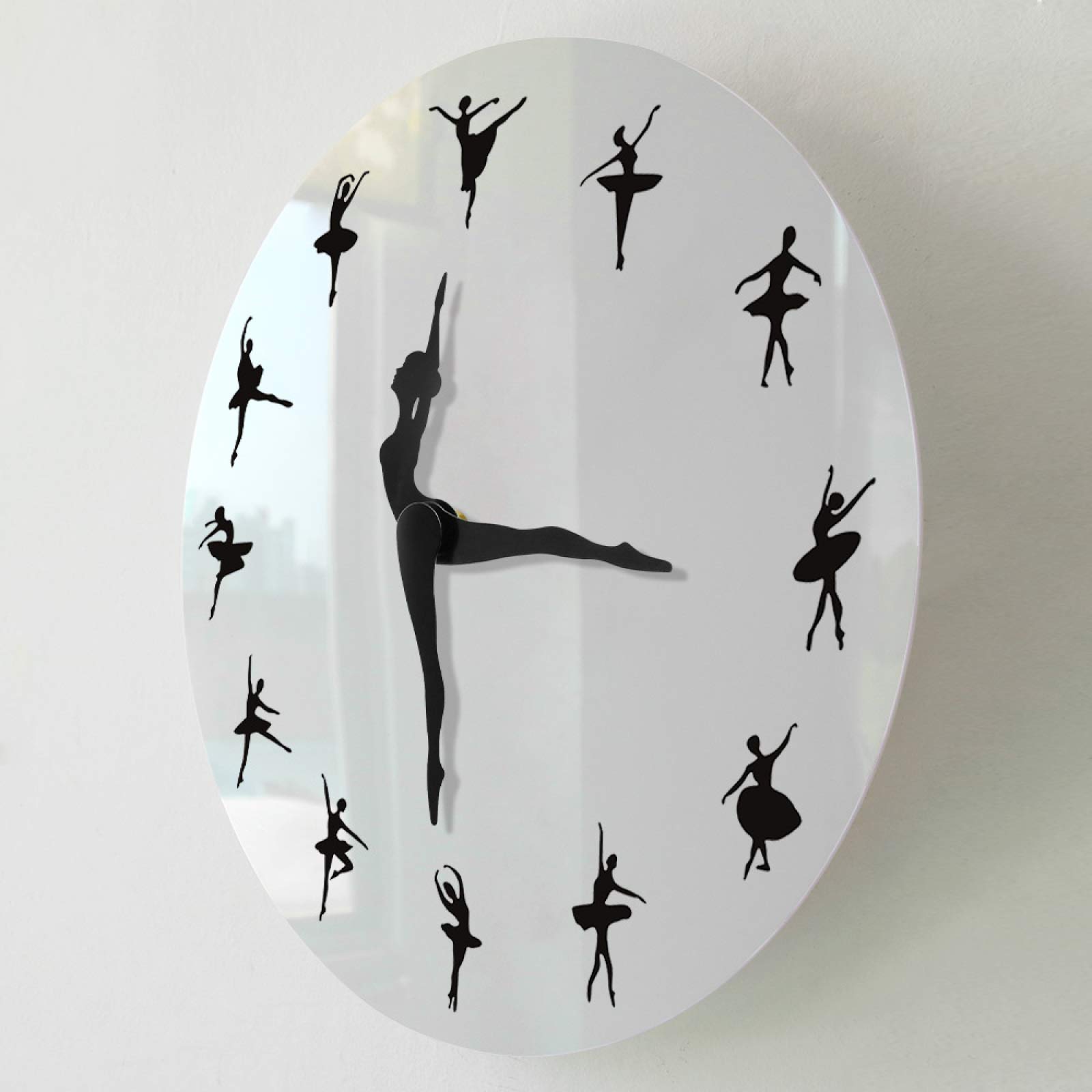 Elegant Ballerina Wall Clock - Modern Ballet Dancer Needle Hand Wall Watch for Baby Girl Nursery Decor | Perfect for Kids' Rooms, Dance Studios & Ballet Themed Decorations