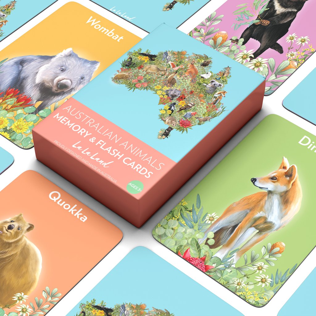 Australian Animals Memory and Flash Cards for Kids - Educational Learning Games for Toddlers & Preschoolers - Perfect for Home, Classroom, and Travel Activities