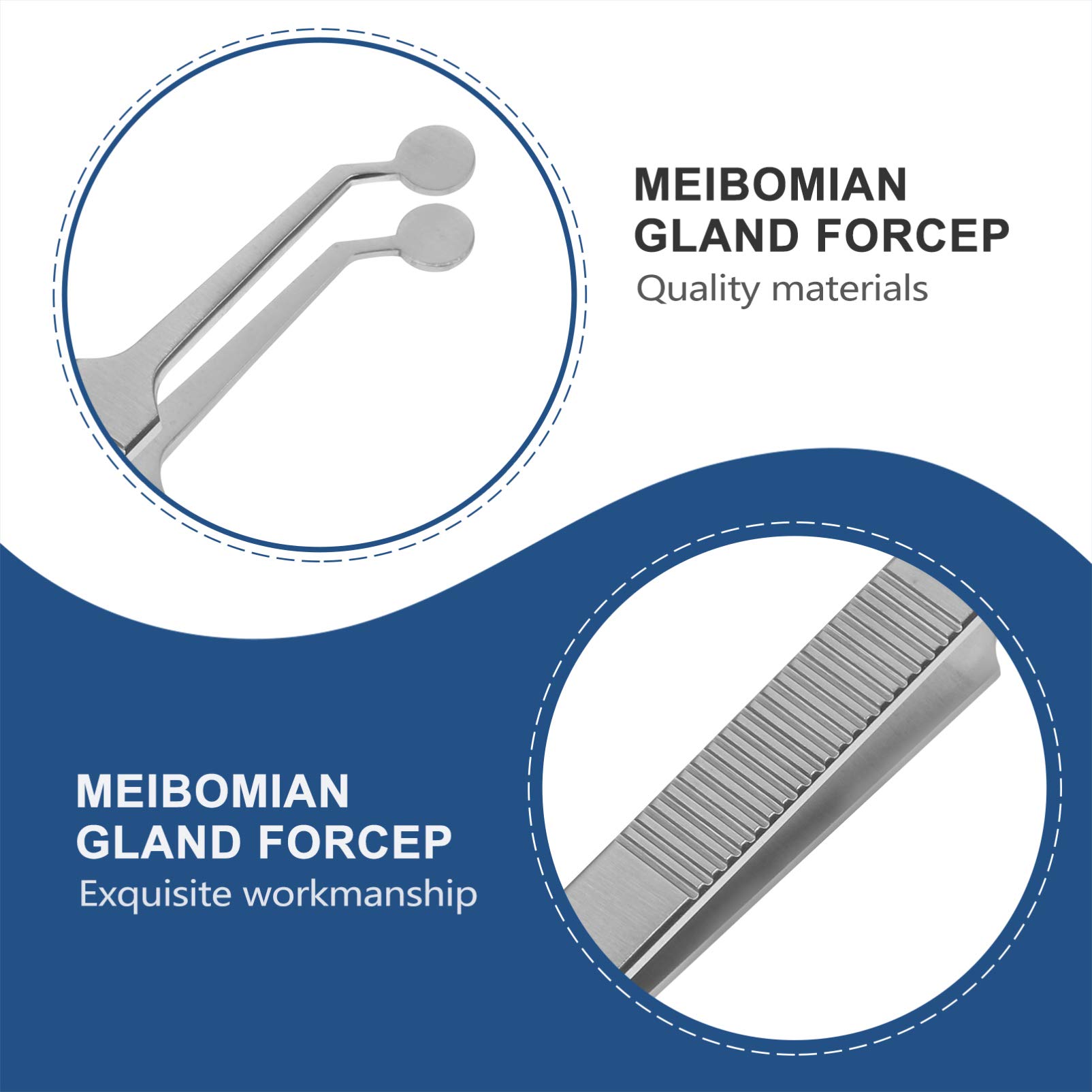 Mikikit Eyelid Massage Tweezers - Stainless Steel Round Head Meibomian Gland Expressor for Dry Eyes Relief | Perfect for Home Eye Care & Professional Use