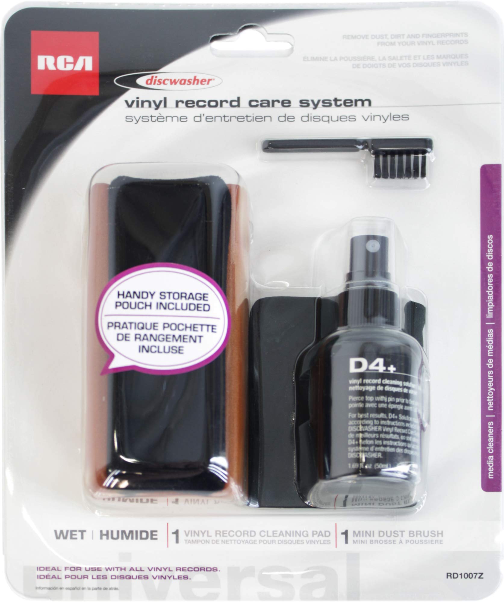 Record Cleaning Kit - D4+ System with Cleaning Pad, Brush & Fluid (4-Pack) | Vinyl Record Cleaner for Turntables | Perfect for Home DJs & Music Collectors