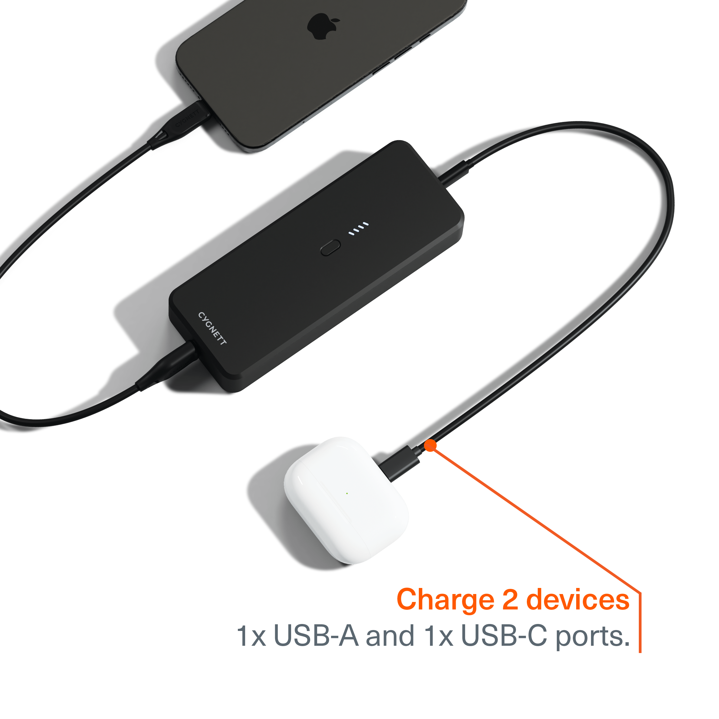 Premium 20,000mAh Power Bank - 2nd Gen Fast Charging Portable Battery with USB-C & QC 3.0 - Perfect for Travel, Camping & Emergency Backup (Black)