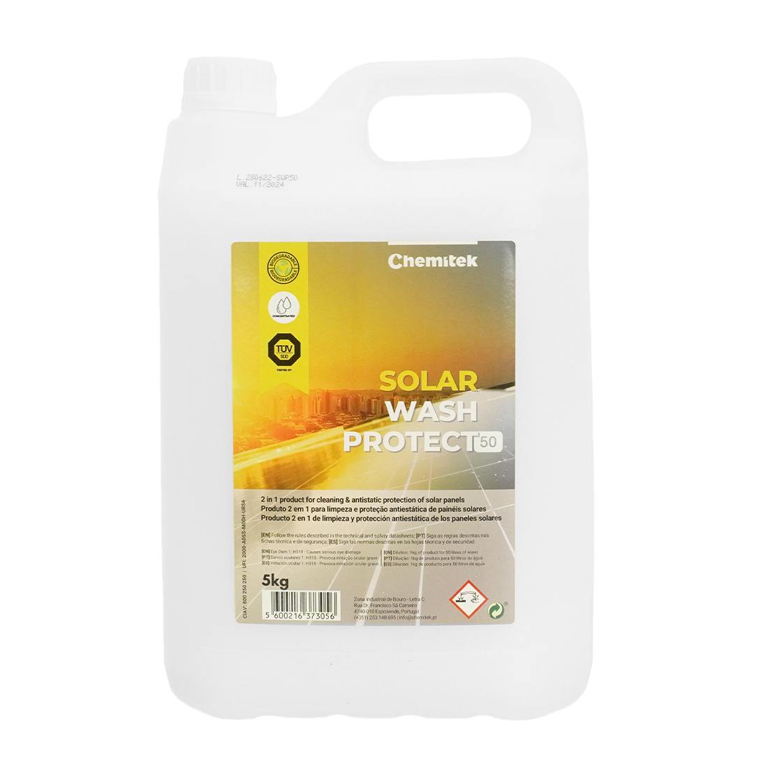 Chemitek Solar Panel Cleaner & Protectant - Safe for All Solar Panels, Removes Dirt & Enhances Efficiency - Ideal for Home, Commercial & Industrial Solar Systems