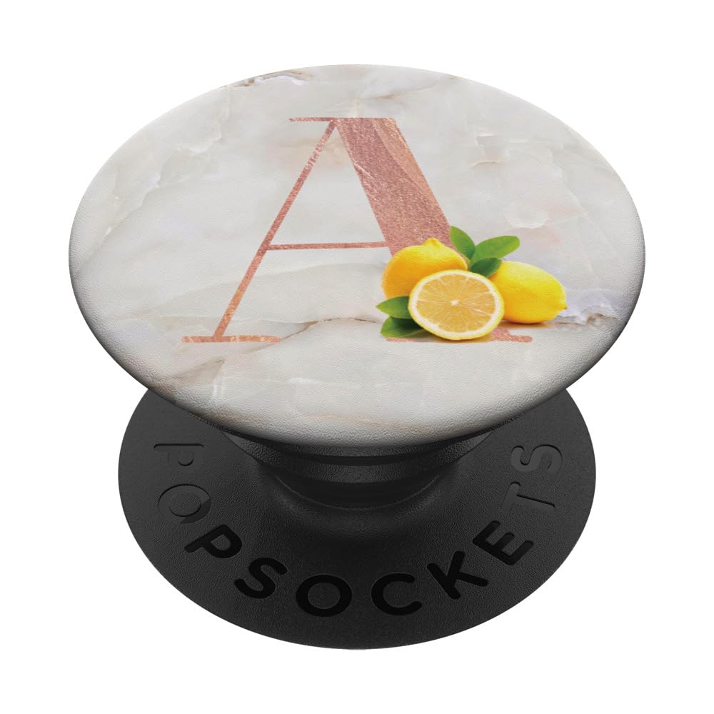 Rose Pink Letter A Initial Monogram PopSockets PopGrip - Adhesive Phone Grip & Stand for iPhone, Samsung, Smartphones - Perfect for Work, Travel, and Everyday Use
