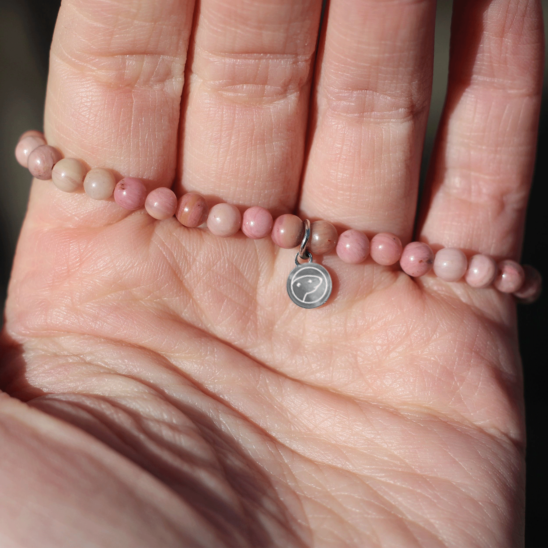 Natural Rhodonite Beaded Bracelet for Women - Healing Crystal Jewelry for Stress Relief & Emotional Balance | Perfect for Meditation, Yoga & Everyday Wear