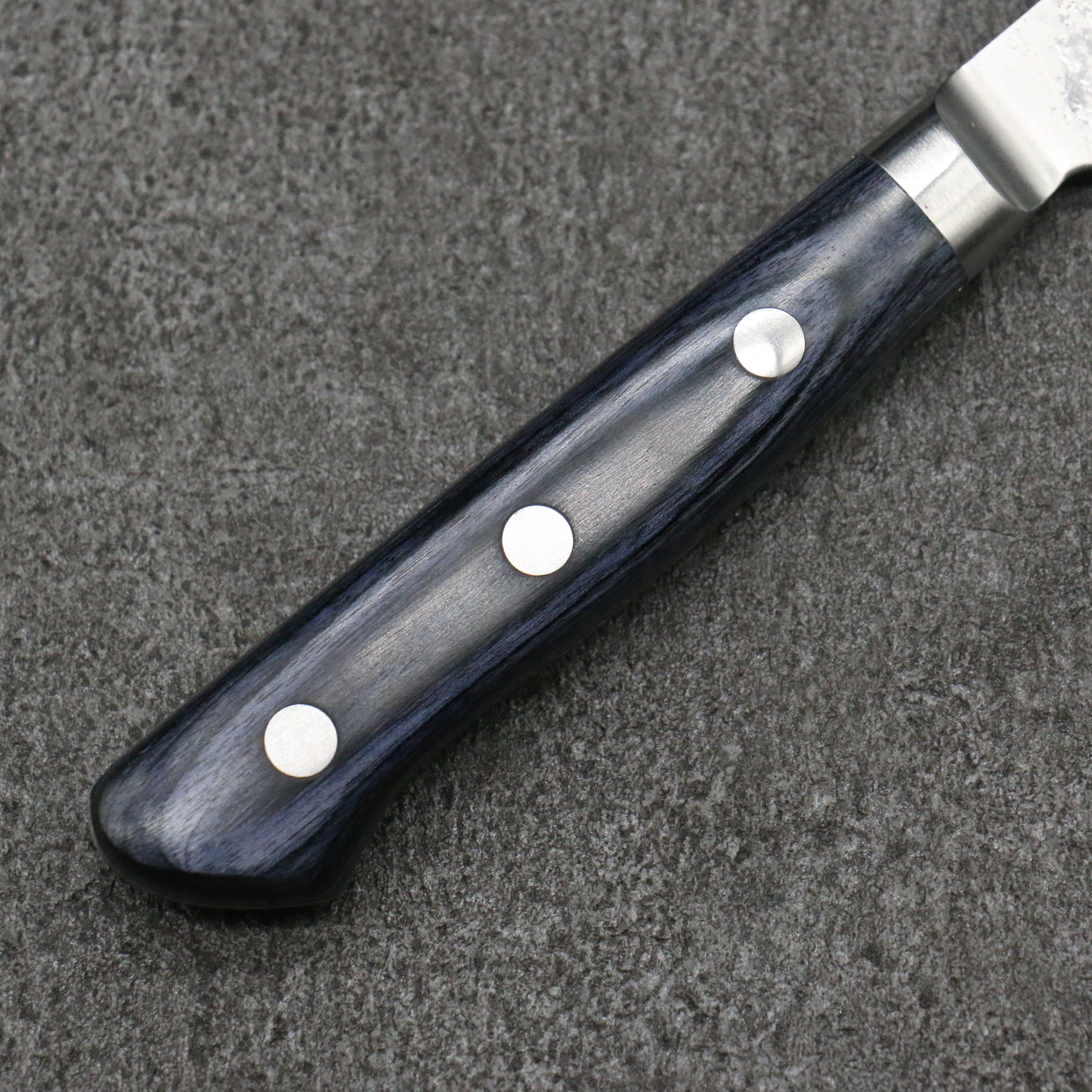 Premium Seisuke Blue Steel No.2 Nashiji Kiritsuke Petty Knife 145mm - Japanese Kitchen Utility Knife with Navy Blue Pakkawood Handle - Perfect for Slicing, Chopping & Precision Cutting in Professional & Home Kitchens