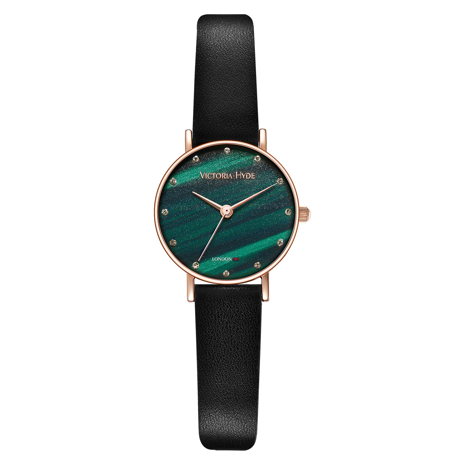 VICTORIA HYDE Women's Watch - Green Mother of Pearl Dial, Genuine Leather Strap, Classic Rectangular Case - Elegant Ladies Wristwatch for Office, Party & Everyday Wear