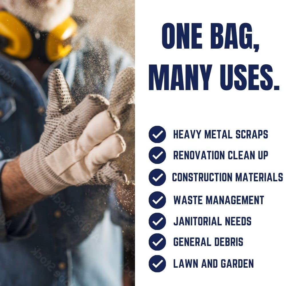 Plasticplace 56 Gallon Clear Heavy Duty Trash Bags - 1.5 Mil Thick, 43