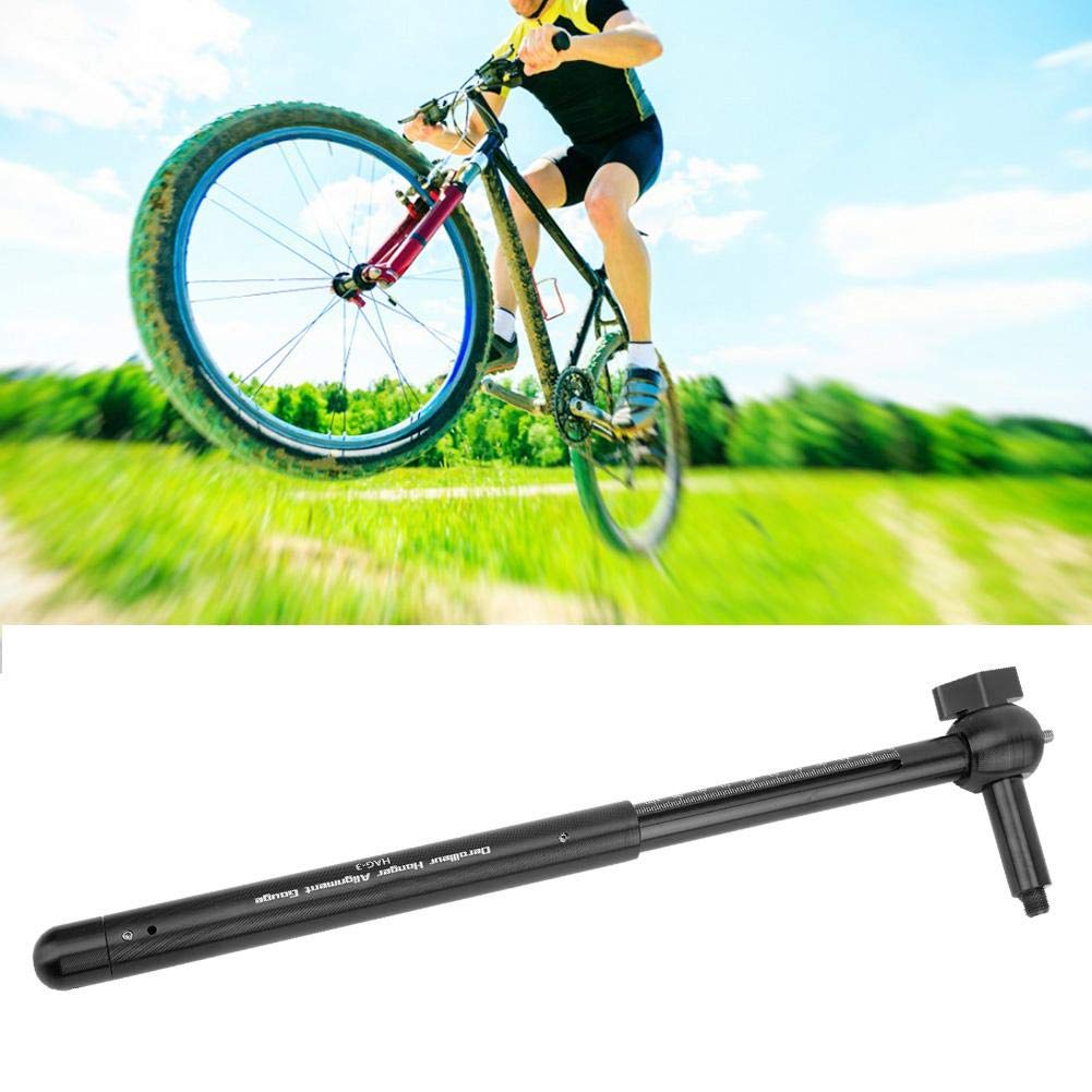 **Bike Hanger Alignment Tool - Derailleur Hanger Alignment Gauge, Telescopic Adjuster for Mountain & Road Bicycles (Black) - Perfect for Outdoor Cycling & Bike Maintenance**