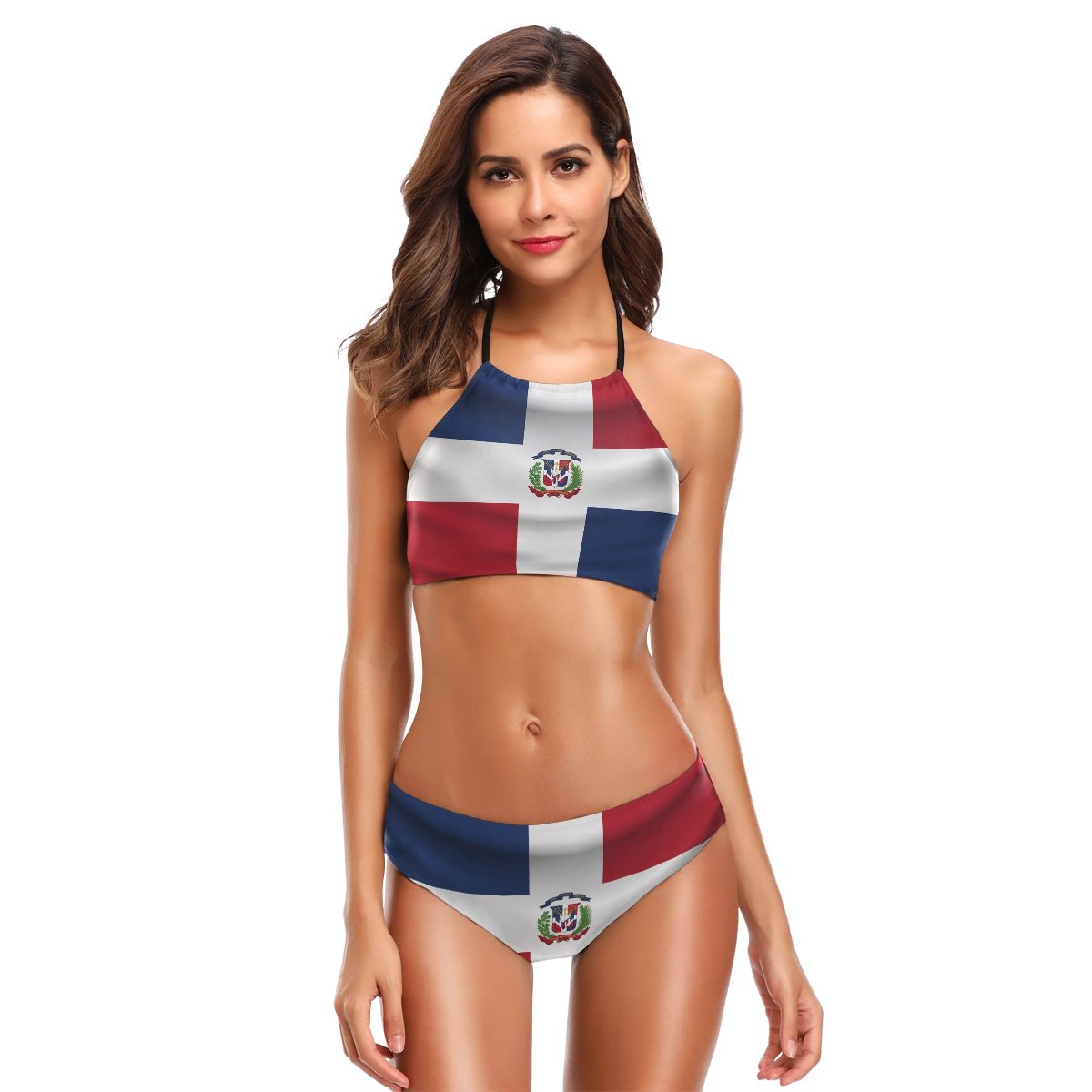 Dominican Republic Flag Print Women's Two Piece Bikini Set - Sexy Swimwear & Beachwear for Summer Vacation, Pool Party & Tropical Getaway