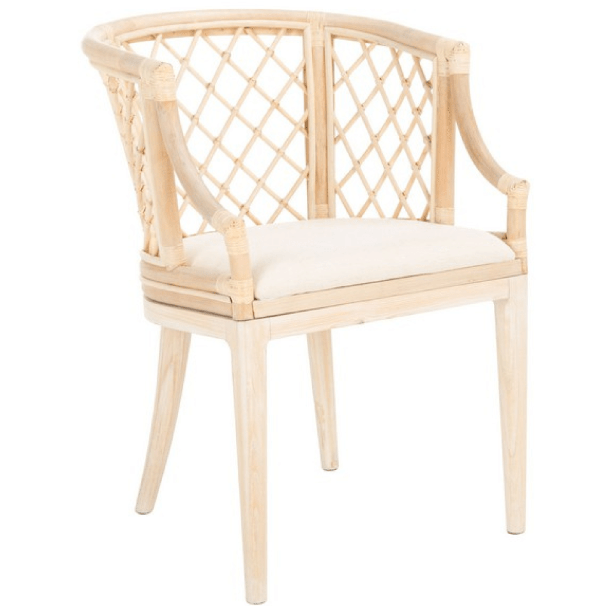 Carlotta Rattan Arm Chair - Modern Boho Wicker Accent Chair for Living Room, Bedroom, or Patio - Comfortable Indoor/Outdoor Seating with Natural Rattan Weave