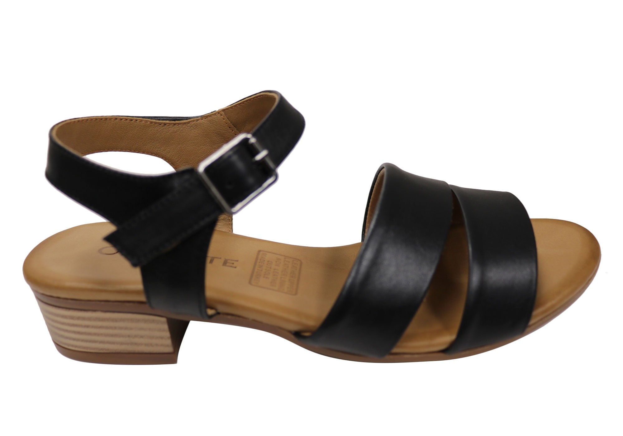 Orizonte Jojo Women's European Leather Low Heel Comfortable Sandals - Stylish Casual Walking Shoes for Summer Outings & Beach Vacations