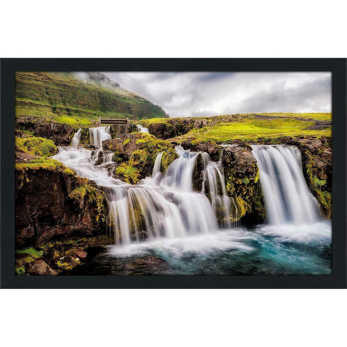 Beneath the Falls Landscape Art Print on Acrylic - Modern Wall Decor for Living Room, Office & Bedroom