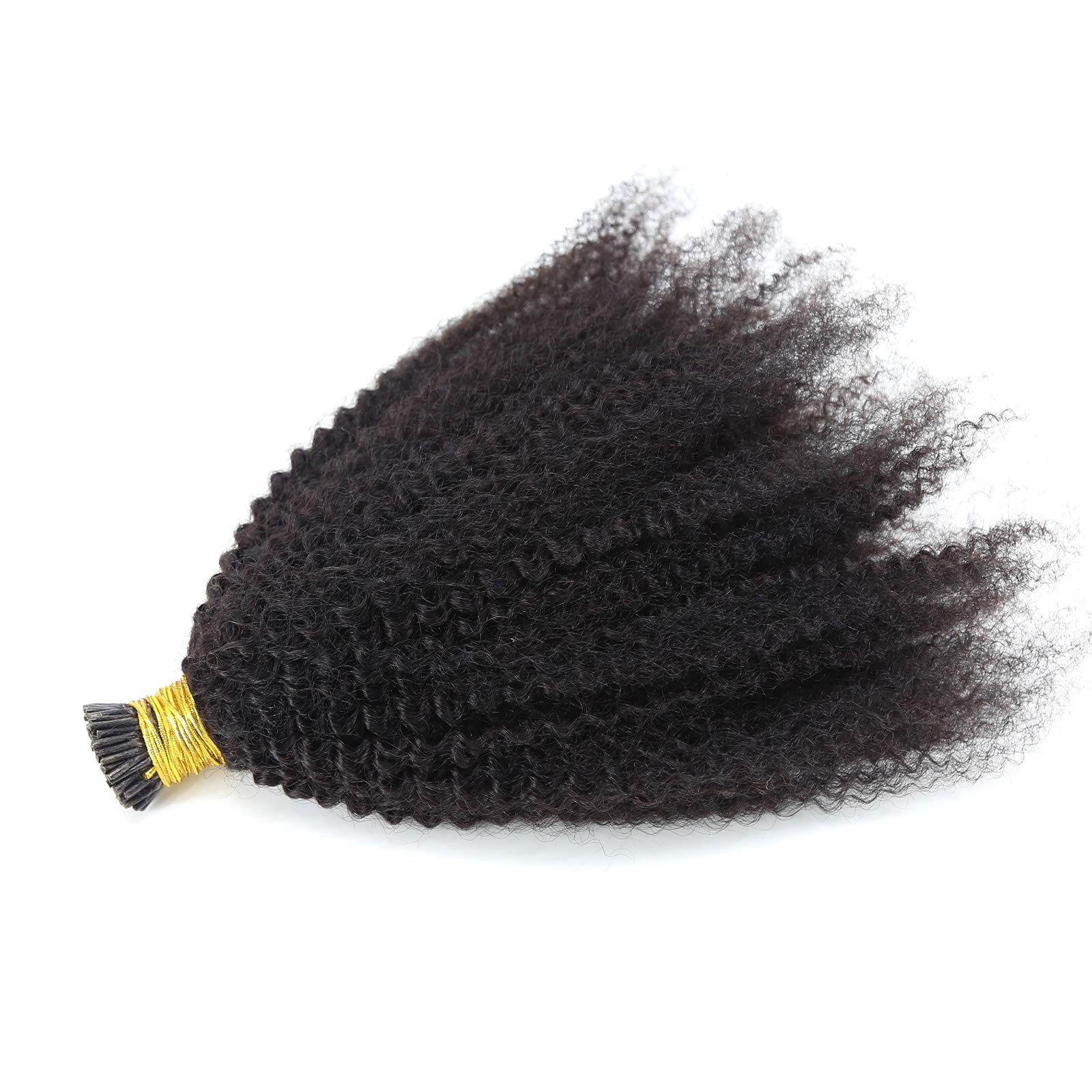 ZigZag Afro Kinky Curly I-Tip Hair Extensions - 100% Brazilian Virgin Human Hair - 1g/Strand 100g Bundle - 4B/4C Texture - Easy Stick Tip (20 Inch) - Perfect for Protective Styles, Braids & Natural Hair Looks