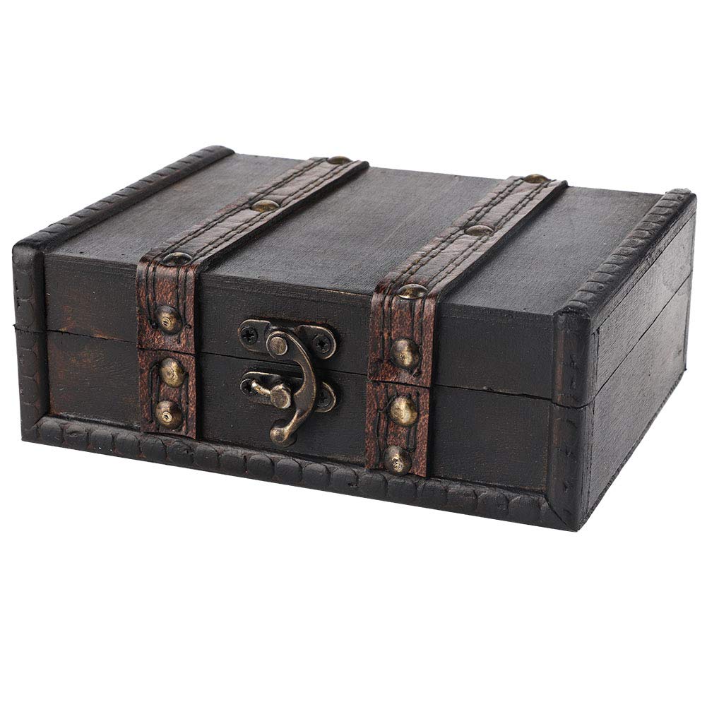 Wooden Jewelry Storage Box with Lock for Earrings Necklace Bracelet - Home & Travel Organizer