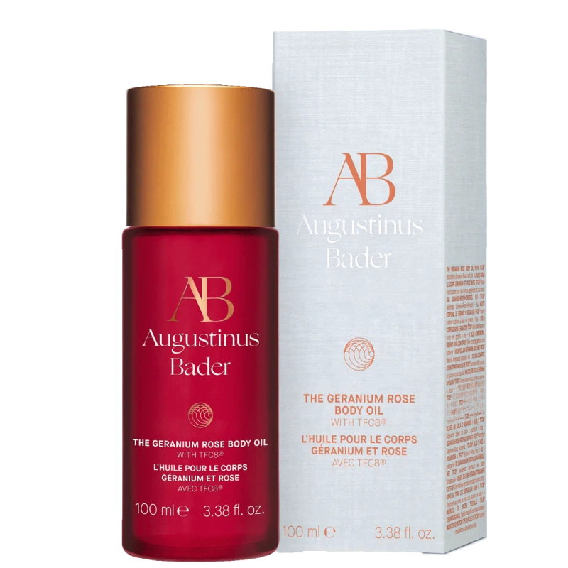 Geranium Rose Body Oil with TFC8 - 100ml (3.38oz) for Hydration & Relaxation - Perfect for Massage, Aromatherapy & Skincare