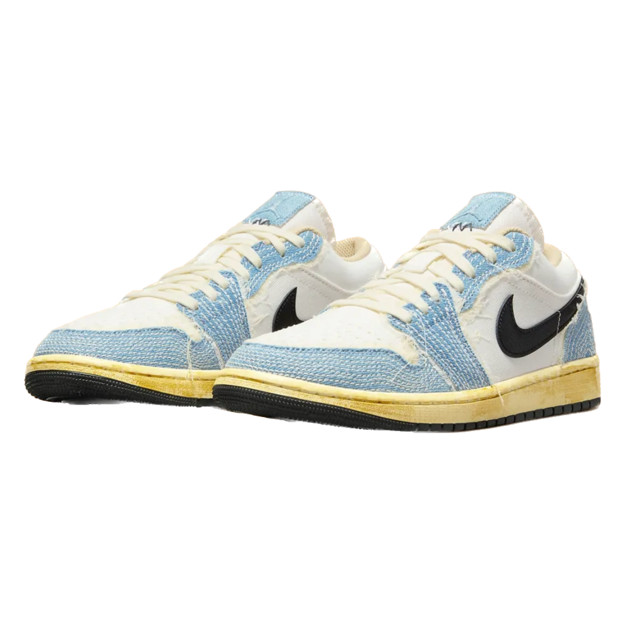 Jordan 1 Low SE WRMK Sashiko Denim Sneakers - Ashen Slate/Black/Pale Ivory/Sesame Colorway | Men's Basketball Shoes for Casual Wear & Street Style Fashion