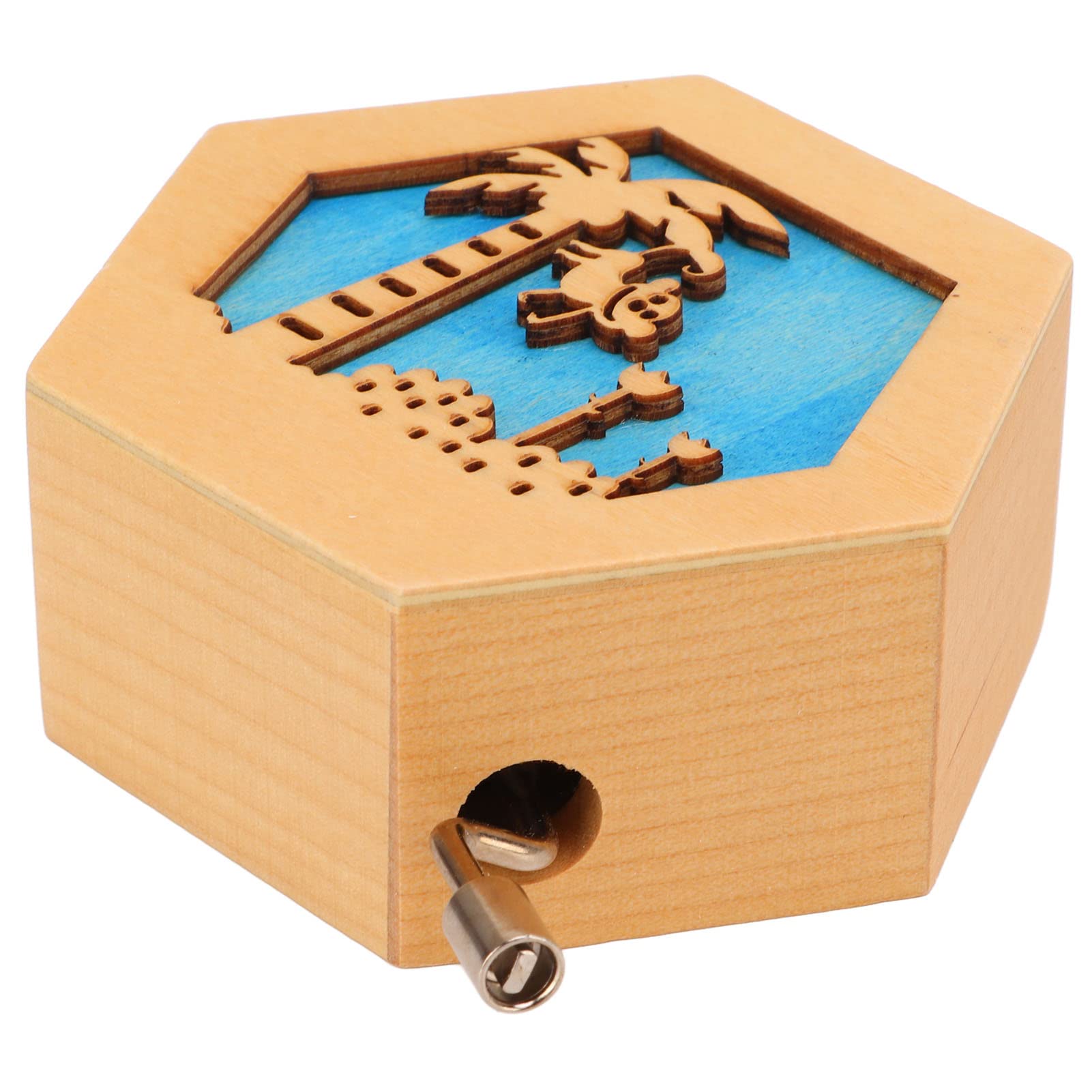 Vintage Hand Crank Music Box - Beech Wood Eco-Friendly Lightweight Design for Bedroom & Desk Decor | Perfect Gift for Relaxation & Home Ambience