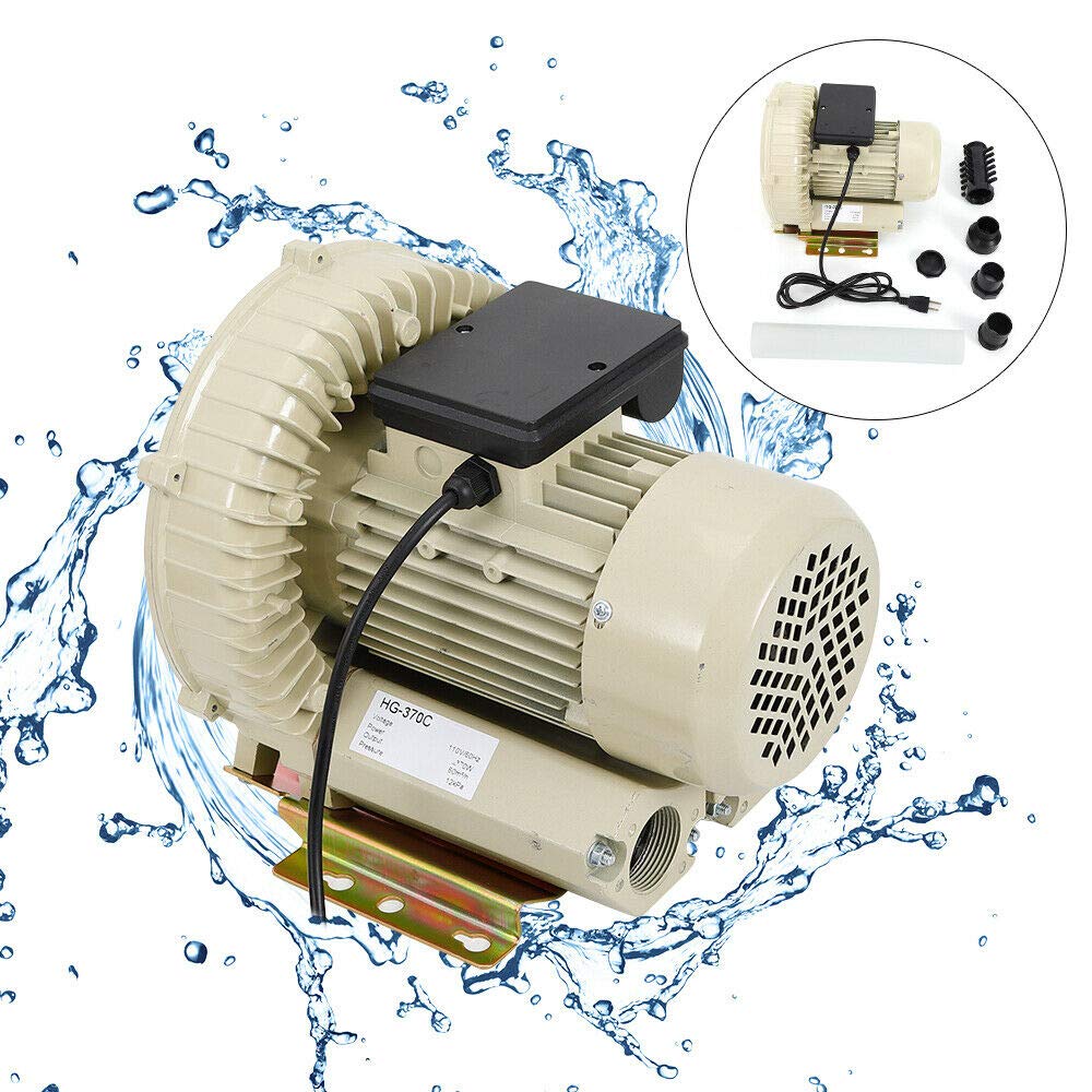 TFCFL Industrial Portable Fish Tank Air Pump 370W 60m³/h - Oxygen Blower for Aquaculture, Hydroponics, Aquariums & Outdoor Ponds | Perfect for Fish Farms, Home Aquariums and Garden Water Features