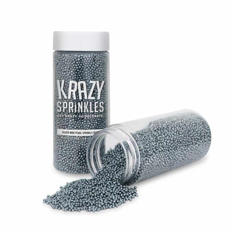 Dark Silver Pearl Mini Sprinkle Beads for Cake Decorating, Cupcake Toppers, and DIY Crafts – Premium Edible Glitter for Baking and Party Treats