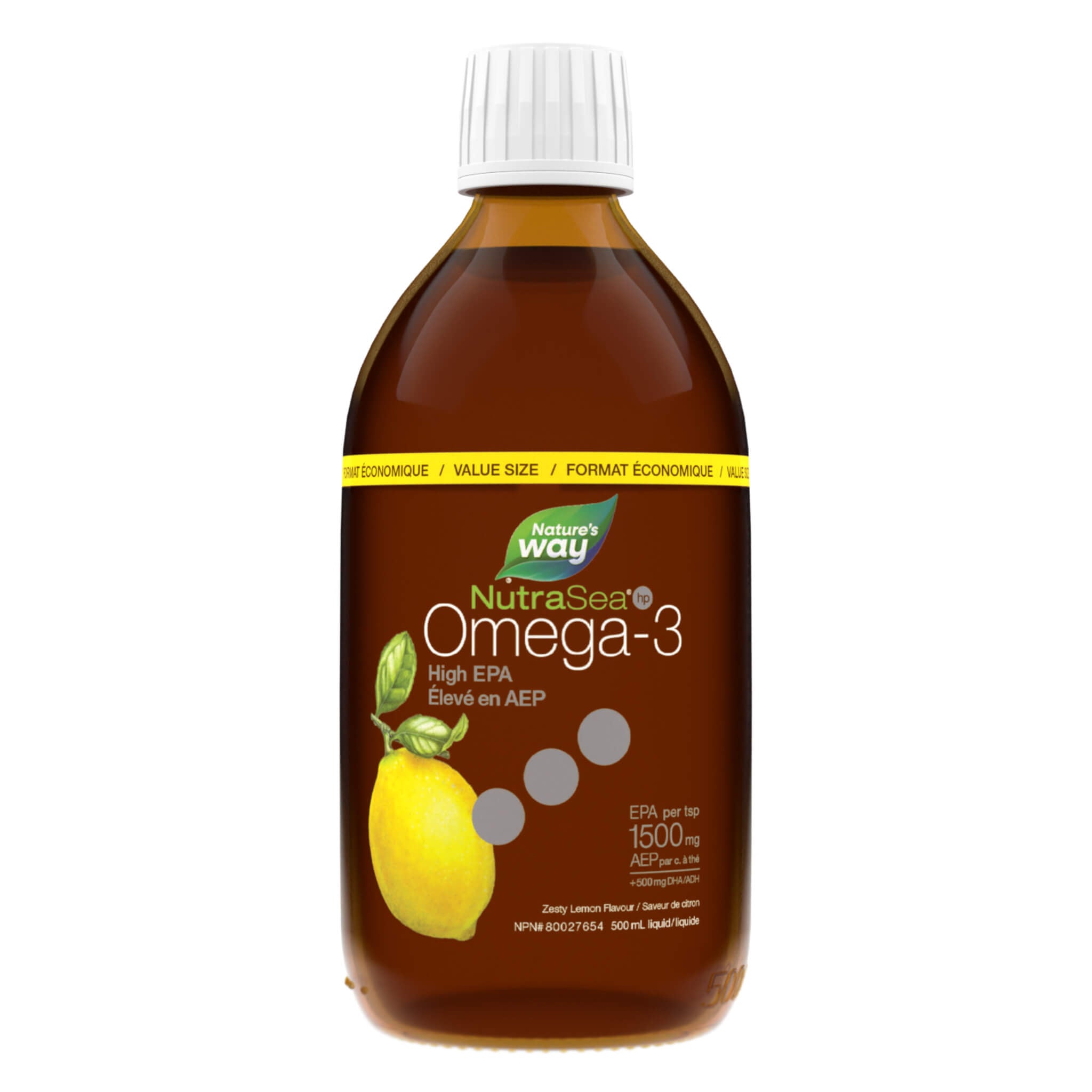 NutraSea HP High EPA Omega 3 Liquid - Zesty Lemon Flavor | Premium Fish Oil Supplement for Heart, Brain & Joint Health | Great for Smoothies, Yogurt & Daily Wellness Routine