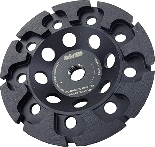 Archer PRO 4-1/2 Inch T-Seg Diamond Grinding Cup Wheel - Aggressive Concrete Grinding Disc for Angle Grinder - Perfect for Surface Preparation, Tile Removal & Masonry Work