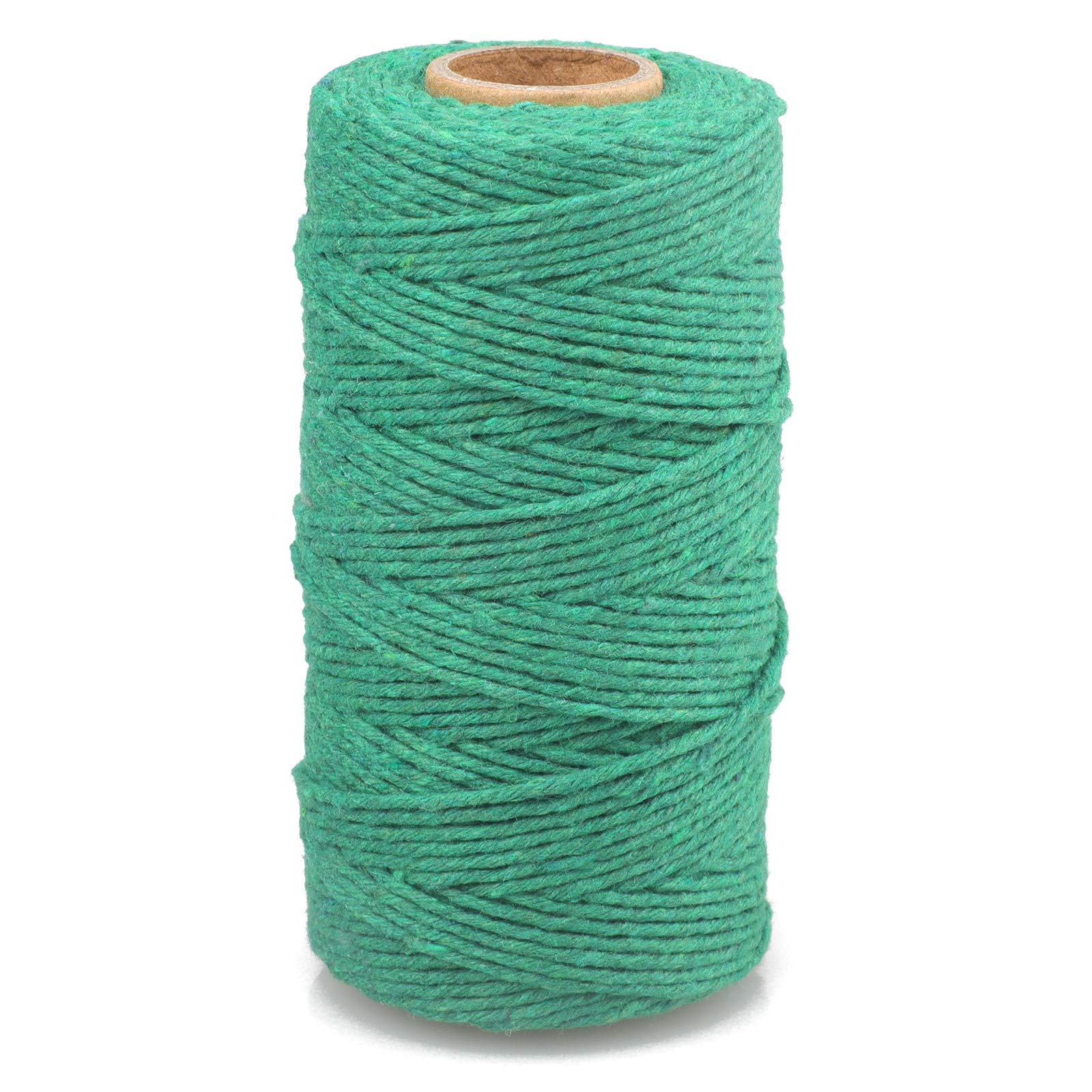 Green Cotton Craft String - 328 Feet Natural Cotton Twine for Macrame, Gift Wrapping & DIY Crafts - 2mm Baker's Twine for Christmas Decor, Gardening Supplies & Packing - Eco-Friendly Jute Alternative for Home, Office & Craft Projects