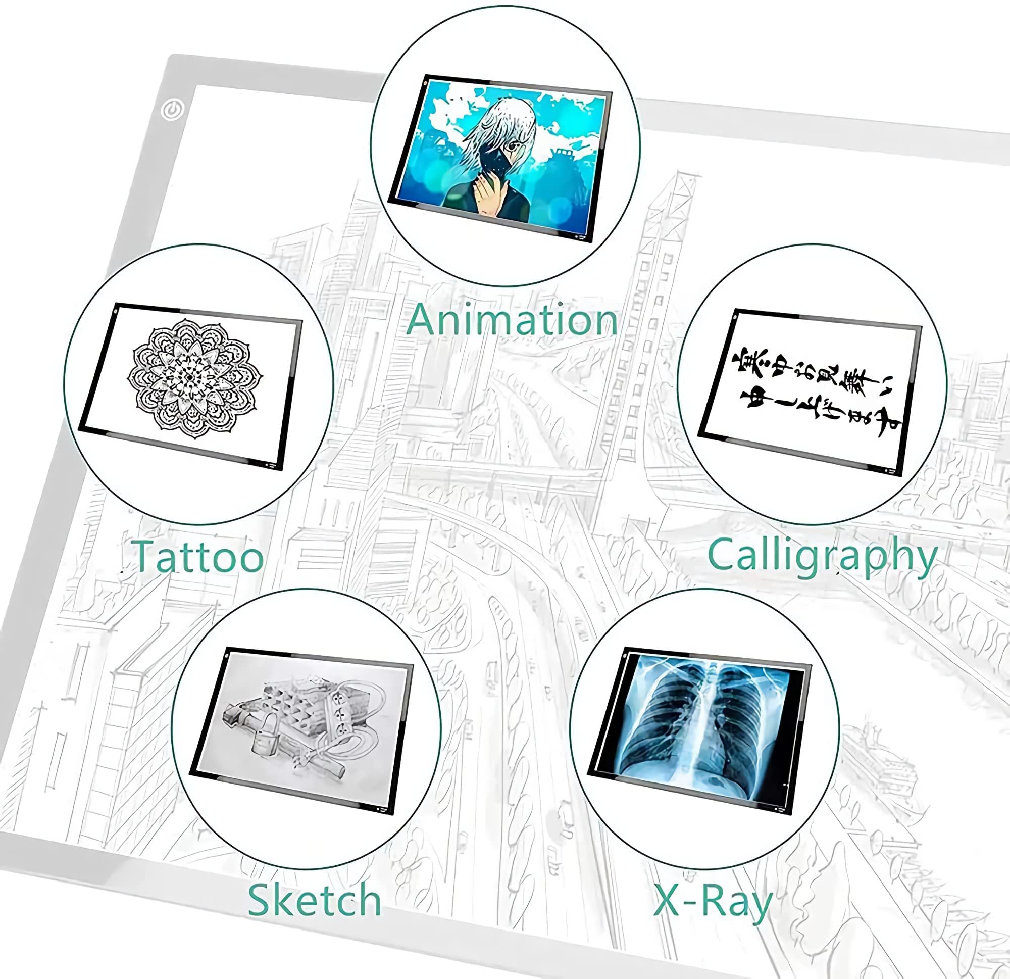 Ultra-Thin Portable LED Tracing Light Box with Dimmable Brightness - USB Powered Copy Board for Drawing, Sketching & Animation - Perfect for Artists, Designers & Crafters (A1 Size)