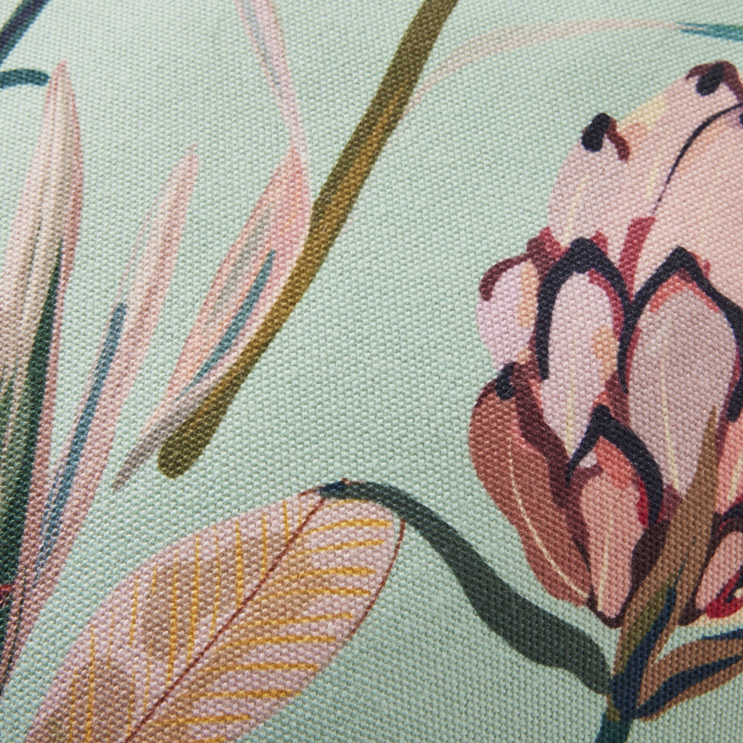 Aruba Protea & Bird of Paradise Throw Pillow Cover 45x45cm - Tropical Home Decor for Sofa, Bed & Outdoor Patio