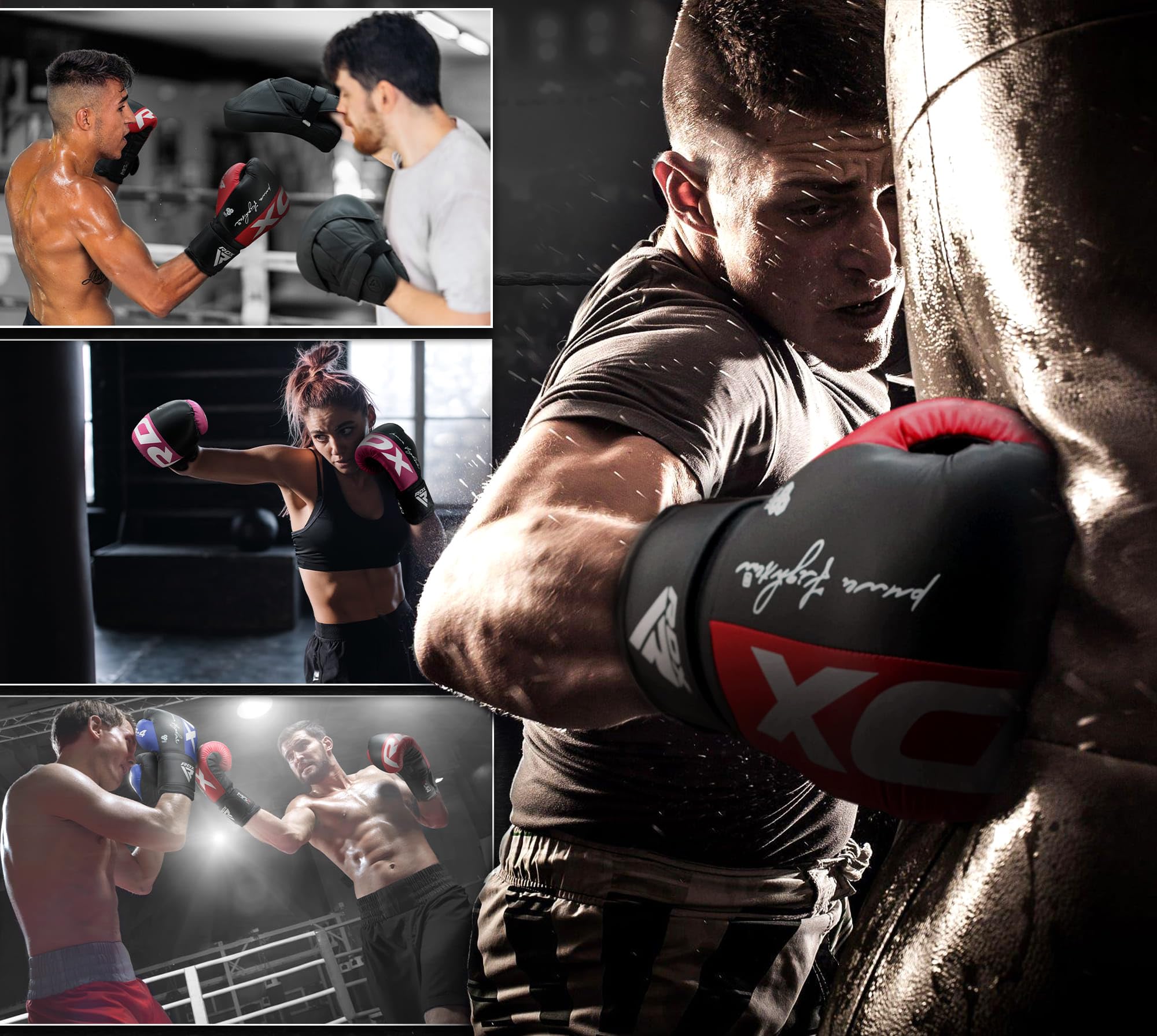 Premium RDX Boxing Gloves - Maya Hide Leather Training Gloves for Muay Thai, Kickboxing, MMA, Sparring & Heavy Bag Work | 8-16 oz Sizes for Men & Women | Perfect for Home Gym, Martial Arts Training & Fitness Workouts