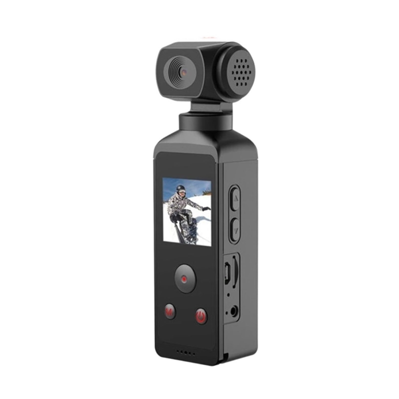 MZZYG 4K Action Camera with 270° Rotating Lens & External Microphone Input - Waterproof Sports Camera for Vlogging, Diving, Cycling, and Outdoor Adventures (Black)